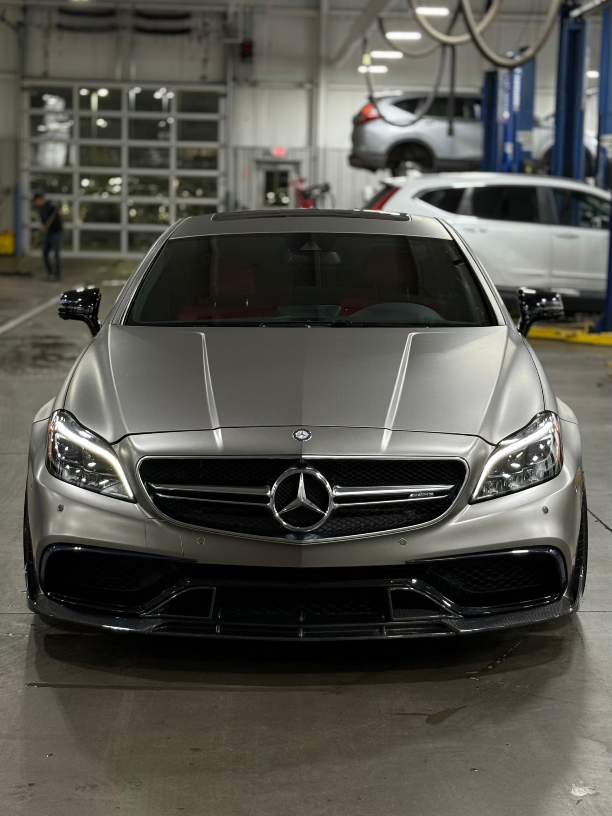 Mercedes-Benz CLS63s with Motivo Forged CS-R custom wheels in gloss brushed clear wheels and gloss polished clear lip side view