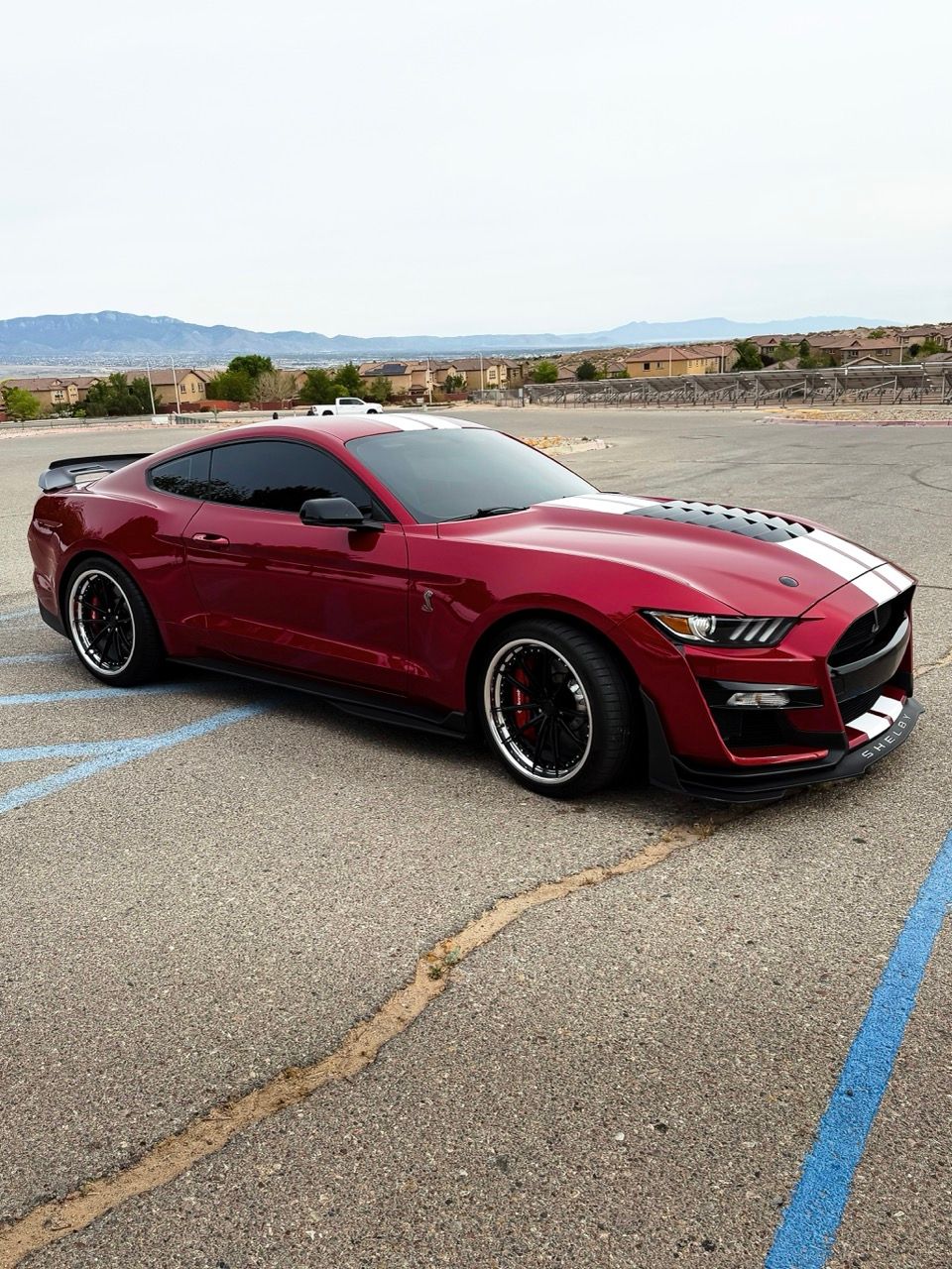 Ford Mustang GT500 with Motivo Forged CS-N custom wheels in gloss black face and gloss polished clear lip side view